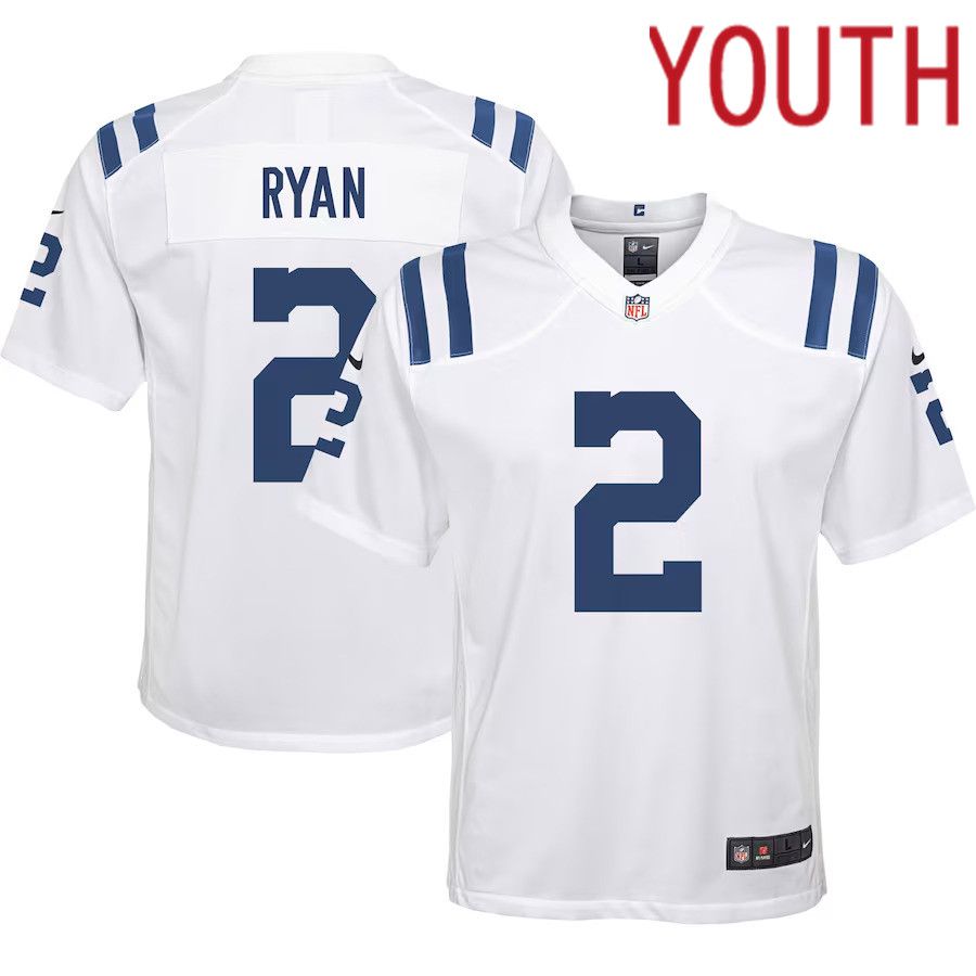 Youth Indianapolis Colts 2 Matt Ryan Nike White Away Game NFL Jersey